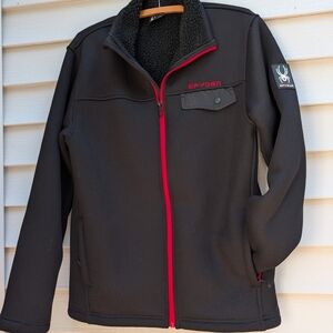 NWOT  Mens Small Spyder Black Jacket with Red Trim